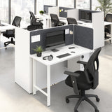 Bush Business Furniture HUS020WH Hustle 48-inch 2 Person Office Cubicles with Locking Storage and Large Tackboards in White