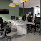 Bush Business Furniture 99TB9642PGK 96-inch Office Conference Table with Wood Base in Platinum Gray