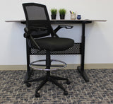 Boss Mesh Drafting Stool w/ Flip Arms MODEL # B16223-BK