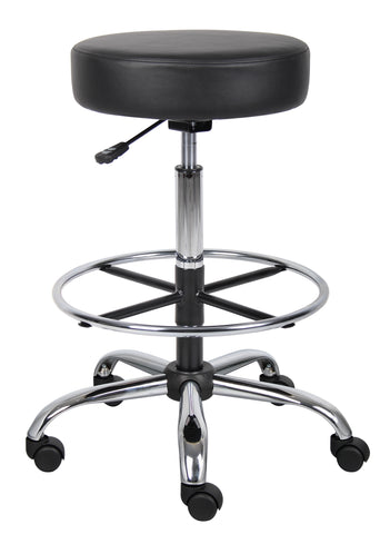 Boss Antimicrobial Vinyl Medical/Drafting Stool MODEL # B16240-BK