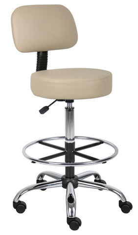 Boss Caressoft Medical/Drafting Stool W/ Back Cushion MODEL # B16245-BG