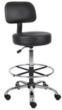 Boss Antimicrobial Vinyl Medical/Drafting Stool W/ Back Cushion MODEL # B16245-BK