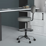 Boss Antimicrobial Vinyl Medical/Drafting Stool W/ Back Cushion MODEL # B16245-GY