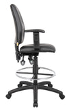 Boss Multi-Function LeatherPlus Drafting Stool W/ Adjustable Arms MODEL # B1646