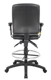 Boss Multi-Function LeatherPlus Drafting Stool W/ Adjustable Arms MODEL # B1646