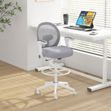 Boss Grey Mesh, Flip Arm, Stool, White Frame MODEL # B1676WT-GY