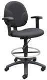 Boss Black Fabric Drafting Stools W/Adj Arms & Footring MODEL # B1691-BK