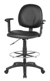 Boss Black Antimicrobial Drafting Stools W/Adj Arms & Footring MODEL # B1691-CS