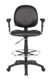 Boss Black Antimicrobial Drafting Stools W/Adj Arms & Footring MODEL # B1691-CS