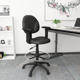Boss Black Antimicrobial Drafting Stools W/Adj Arms & Footring MODEL # B1691-CS