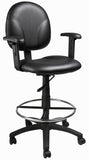 Boss Black Antimicrobial Drafting Stools W/Adj Arms & Footring MODEL # B1691-CS