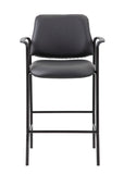 Boss Square Back Diamond Stool W/Arm In Black Caressoft MODEL # B169503-CS