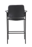 Boss Square Back Diamond Stool W/Arm In Black Caressoft MODEL # B169503-CS
