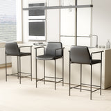 Boss Square Back Diamond Stool W/Arm In Black Caressoft MODEL # B169503-CS