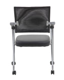 Boss Black Mesh Training Chair With Pewter Frame,2 In A Box MODEL # B1806P-BK-2