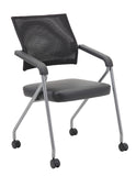 Boss Black Mesh Training Chair With Pewter Frame,2 In A Box MODEL # B1806P-BK-2