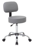 Boss Grey Antimicrobial Medical Stool W/ Back Cushion MODEL # B245-GY