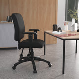 Boss Multi-Function Fabric Task Chair W/ Adjustable Arms MODEL # B3036-BK