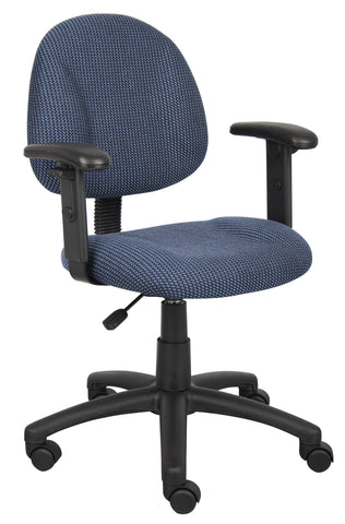 Boss Blue  Deluxe Posture Chair W/ Adjustable Arms MODEL # B316-BE