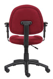 Boss Burgundy  Deluxe Posture Chair W/ Adjustable Arms MODEL # B316-BY