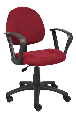Boss Burgundy  Deluxe Posture Chair W/ Loop Arms MODEL # B317-BY