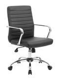 Boss Retro Task Chair with Chrome Fixed Arms MODEL # B436C-CP