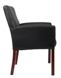Boss Box Arm guest, accent or dining chair W/Mahogany Finish  MODEL # B619