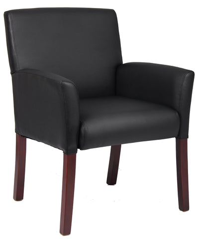Boss Box Arm guest, accent or dining chair W/Mahogany Finish  MODEL # B619