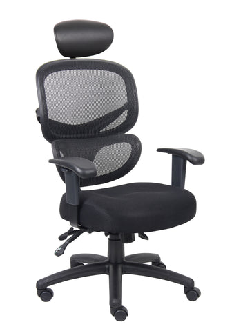 Boss Multi-Function Mesh Task Chair w/Headrest MODEL # B6338-HR