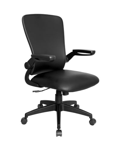 Boss Black Mesh, Flip Arm, Task Chair, Antimicrobial Vinyl, Black Frame MODEL # B6366AM-BK