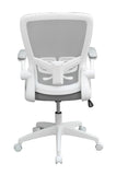 Boss Grey Mesh, Flip Arm, Task Chair, White Frame MODEL # B6366WT-GY