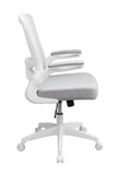 Boss Grey Mesh, Flip Arm, Task Chair, White Frame MODEL # B6366WT-GY