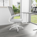 Boss Grey Mesh, Flip Arm, Task Chair, White Frame MODEL # B6366WT-GY