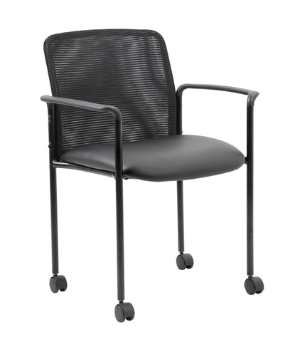 Boss Mesh Guest Chair with Casters, Black MODEL # B6909R-CS