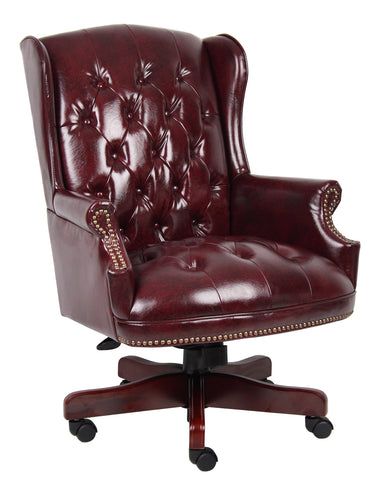 Boss Wingback Traditional Chair In Burgundy MODEL # B800-BY