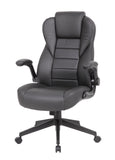 Boss Executive High Back CaressoftPlus Flip Arm Chair MODEL # B8551-BK