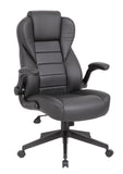 Boss Executive High Back CaressoftPlus Flip Arm Chair MODEL # B8551-BK