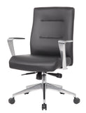 Boss Modern Conference Chair with Aluminum Arm & Base MODEL # B8886AL-AMBK