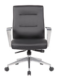 Boss Modern Conference Chair with Aluminum Arm & Base MODEL # B8886AL-AMBK