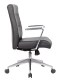 Boss Modern Conference Chair with Aluminum Arm & Base MODEL # B8886AL-AMBK