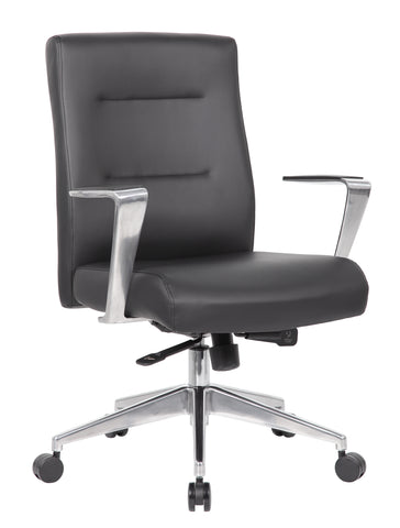 Boss Modern Conference Chair with Aluminum Arm & Base MODEL # B8886AL-AMBK