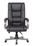Boss High Back Executive Wood Finished Chair, Grey MODEL # B8991-GY