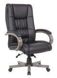 Boss High Back Executive Wood Finished Chair, Grey MODEL # B8991-GY