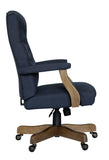 BOSS Executive Navy Commercial Grade Linen Chair With Driftwood Finish Frame MODEL # B905DW-NV