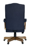 BOSS Executive Navy Commercial Grade Linen Chair With Driftwood Finish Frame MODEL # B905DW-NV