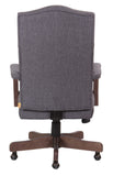 BOSS Executive Slate Grey Commercial Grade Linen Chair With Driftwood Finish Frame MODEL # B905DW-SG