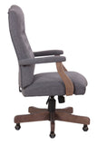 BOSS Executive Slate Grey Commercial Grade Linen Chair With Driftwood Finish Frame MODEL # B905DW-SG