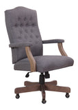 BOSS Executive Slate Grey Commercial Grade Linen Chair With Driftwood Finish Frame MODEL # B905DW-SG