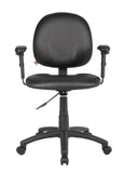 Boss Diamond Task Chair In Black Antimicrobial Vinyl W/ Adjustable Arms MODEL # B9091-CS