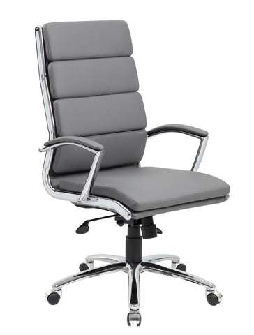Boss Executive CaressoftPlus Chair with Metal Chrome Finish MODEL # B9471-GY